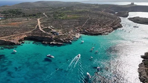 Malta, Blue Lagoon 27 October 2025, tourist seaside resort Stock Footage 328337040