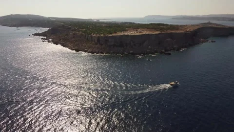 Malta cliff approach over shining sea Video stock 254270441