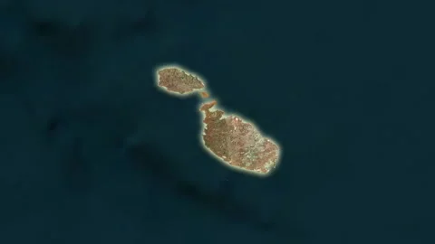 Malta close-up - satellite. Glow. Vidéo 197329669