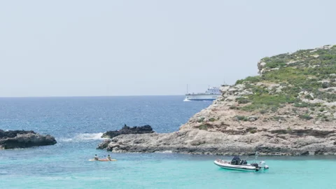 Malta Comino Blue Lagoon. Stock Footage 310834920