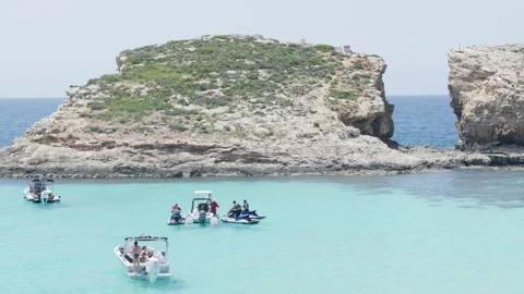Malta Comino Blue Lagoon. Stock Footage 310835049