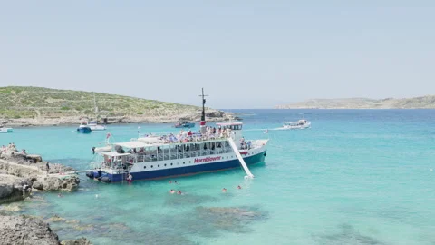 Malta Comino Blue Lagoon. Stock Footage 310835675