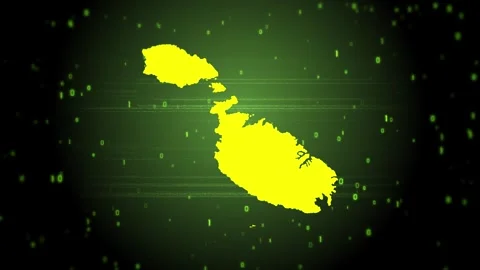 Malta Digital Map Intro Stock Footage 247970134
