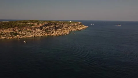 Malta distant cliff approach shot over sea Video stock 254270432