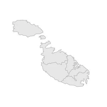 Malta editable vector political map EPS Stock Illustration