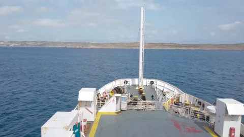 Malta. Ferry from Malta to Gozo. View from aboard the ferry. Republic of Malta. Stock Footage 249824730