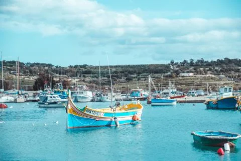 Malta Fishing Village Marsaxlokk Stock Photos