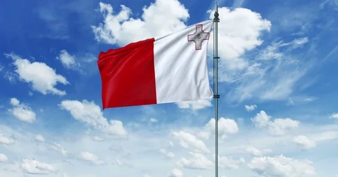 Malta flag animation, alpha channel Stock Footage 79659039