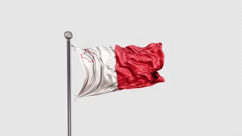 Malta Flag  Animation Loop Include Alpha 3D Rendering Stock-Footage 283055253