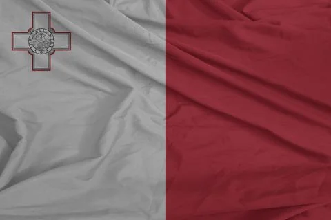 Malta Flag blowing softly in the wind Stock Photos