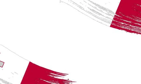 Malta Flag with Brush Stroke Effect, Grunge brush stroke. Watercolor painti.. Stock Illustration