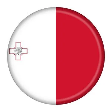 Malta flag button 3d illustration with clipping path Stock Illustration