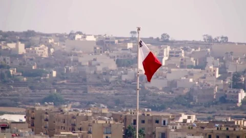 Malta flag close up Stock Footage 72634427