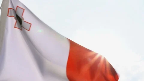 Malta Flag Flapping Stock Footage 118964720