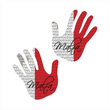 Malta flag hand vector Stock Illustration