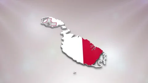 Malta Flag on Map Stock Footage 277946734