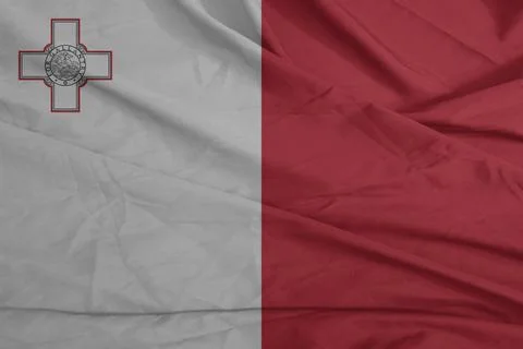 Malta Flag moving softly in the wind Stock Photos