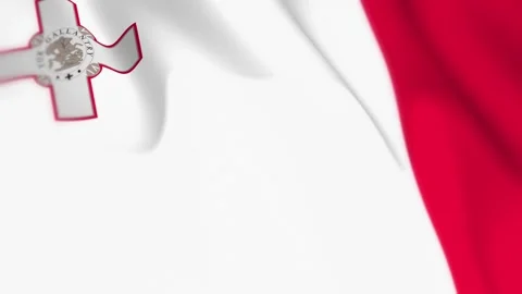 Malta Flag Seamless Loop 4k 60fps on Sky Background Stock Footage 340348435