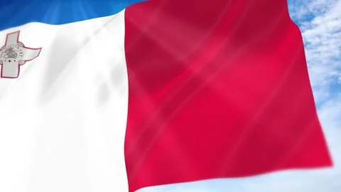 Malta Flag Seamless Loop 4k 60fps on Sky Background Stock Footage 341675248