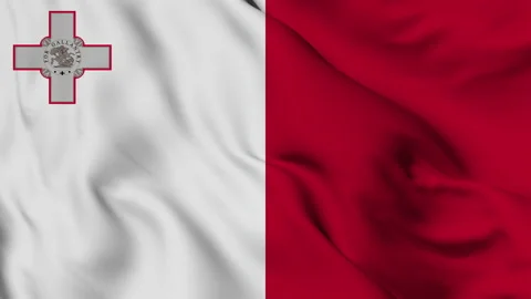 Malta flag seamless waving animation Stock Footage 168214565
