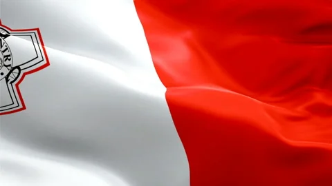 Malta flag video waving in wind. Maltese Flag background. Valletta Malta Stock Footage 106724056