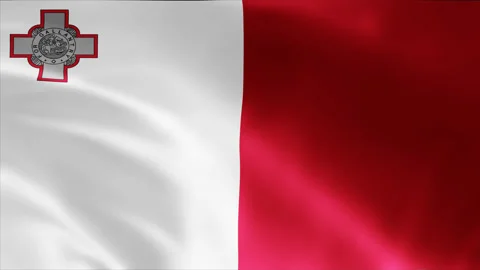 Malta flag is waving 3D animation. Flag seamless loop animation 4k Stock Footage 260233807
