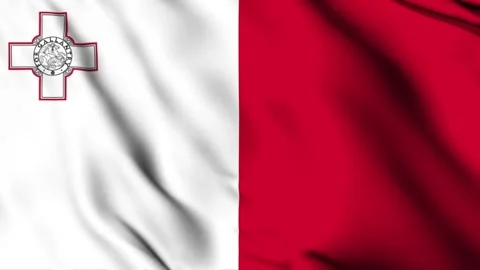 Malta flag, waving animation video Stock Footage 254385651