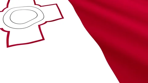 Malta Flag Waving Gently in the Wind, Waving Flag Background Stock Footage 309313181