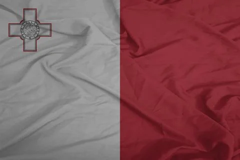 Malta Flag waving in the quiet wind Stock Photos
