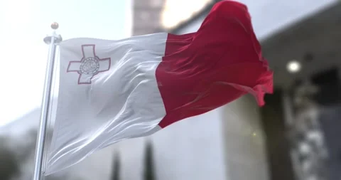 Malta-flag-waving-seamless-loop-4k-60fps Stock Footage 331200928