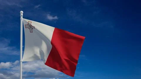 Malta flag, waving in the wind - 3d rendering illustration イラスト素材