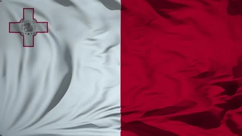 Malta flag waving in the wind Animation Stock Footage 309424264