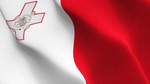 Malta flag waving on wind. Stock Illustration