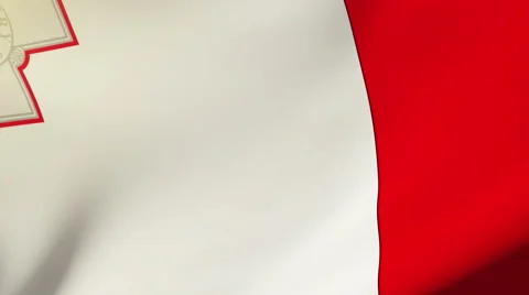 Malta flag waving in the wind. Looping sun rises style.  Animation loop Stock Footage 48329831