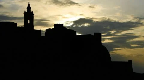Malta Gozo Citadel sunpassing Stock Footage 10609957