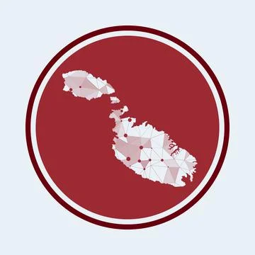 Malta icon. Trendy tech logo of the island. Geometric mesh round design. Te.. Stock-Illustration