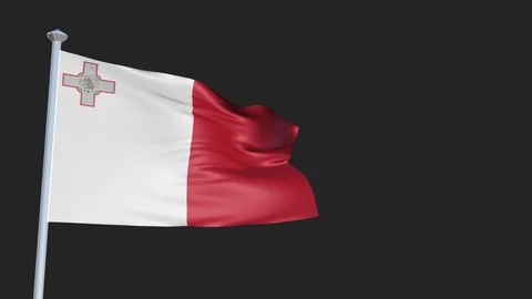 Malta - Loopable 3D flag animation with Alpha Channel and Transparency for yo Stock-Footage 91466338