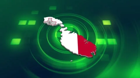 Malta Map and Flag Background Stock Footage 344029063
