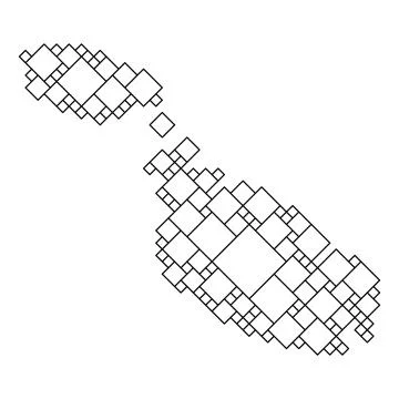 Malta map from black pattern from a grid of squares of different sizes Stock Illustration