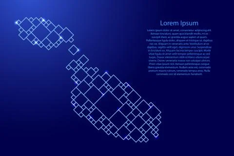 Malta map from blue pattern from a grid of squares of different sizes Stock Illustration