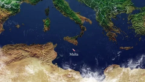 MALTA Map With Borders Stock Footage 318676603