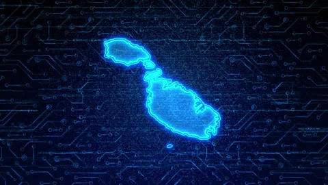 Malta Map Digital Technology Opener Stock-Footage 335081576