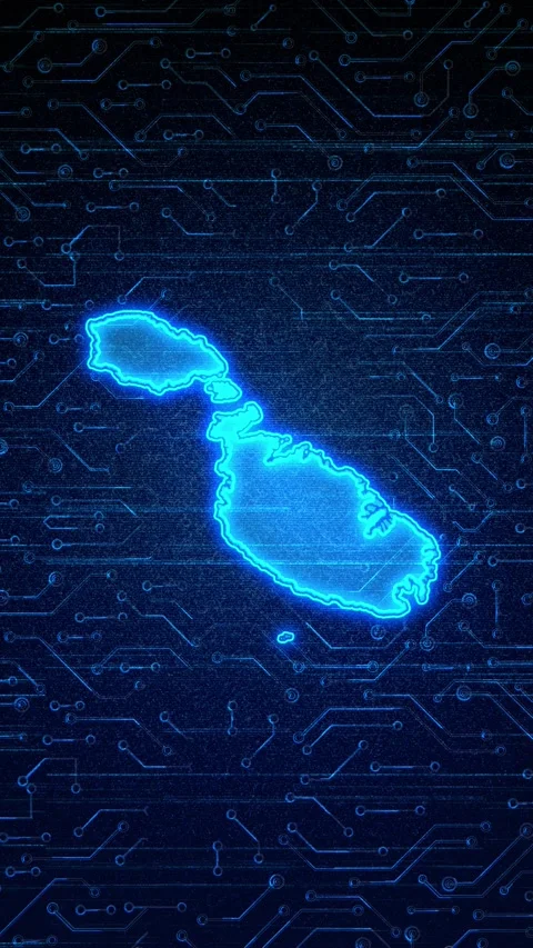 Malta Map Digital Technology Opener Video stock 336313158