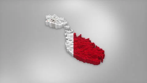 Malta Map with Flag Intro Background Stock-Footage 315163465