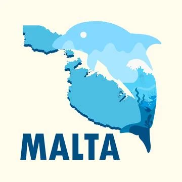 Malta map in flat style, vector illustration of the island Stock Illustration