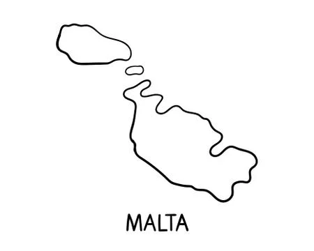 Malta Map - Hand Drawn Illustration Stock Illustration