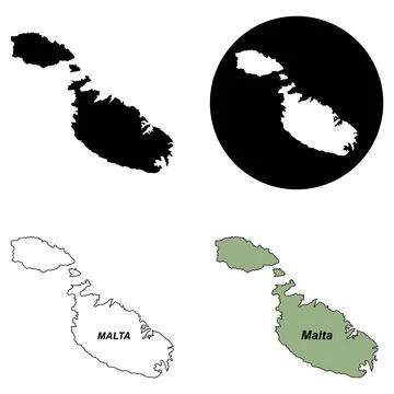Malta map icon Stock Illustration