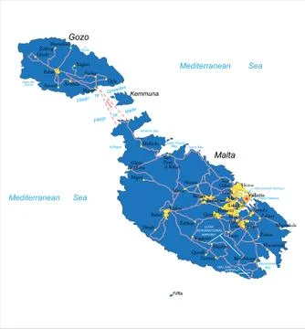 Malta map Stock Illustration