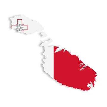 Malta map on white background with clipping path 3d illustration Stock Illustration