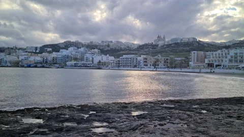 Malta - Mellieha views Stock Footage